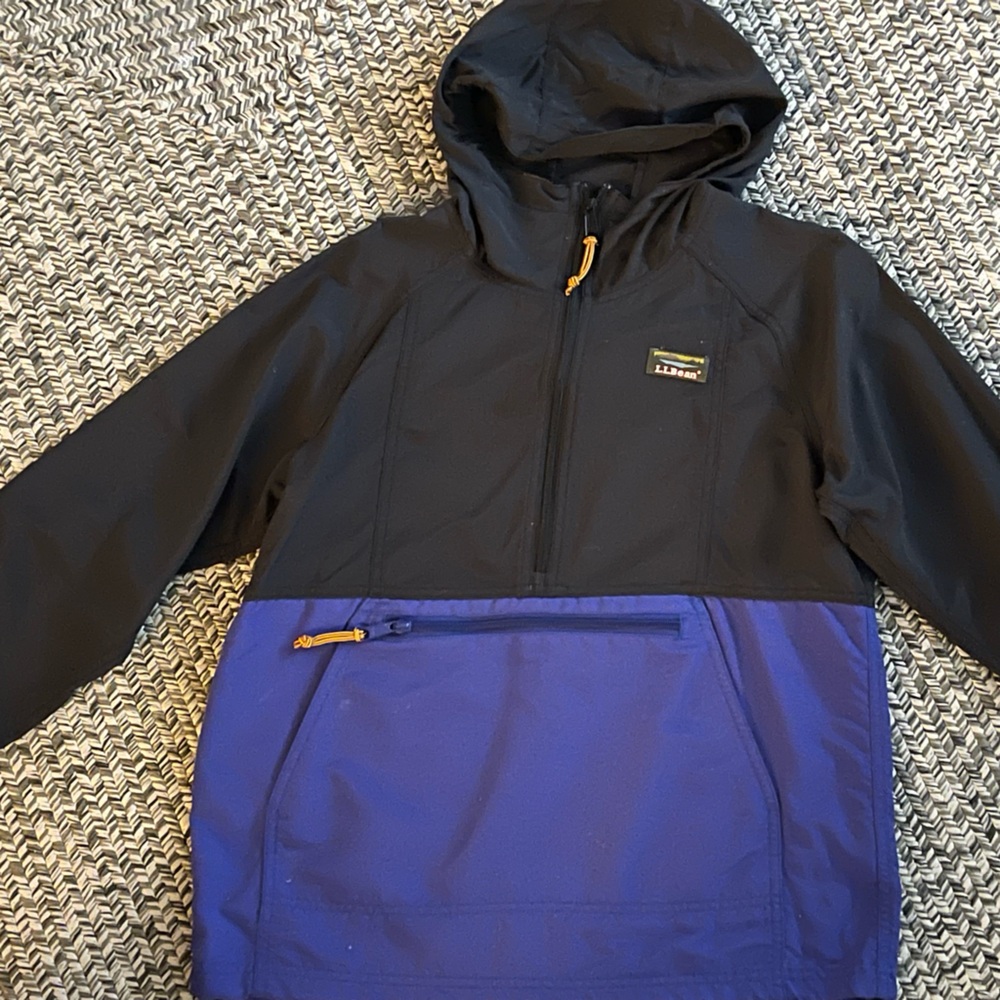 LL Bean Boys 1/4 zip rain jacket